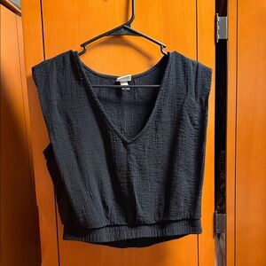 a new day Black Textured Sleeveless Blouse